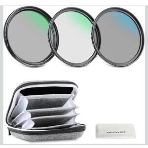 NEEWER 72mm UV CPL ND4 Filter Kit Optical Glass Set w/ Hard Case for Camera Lens